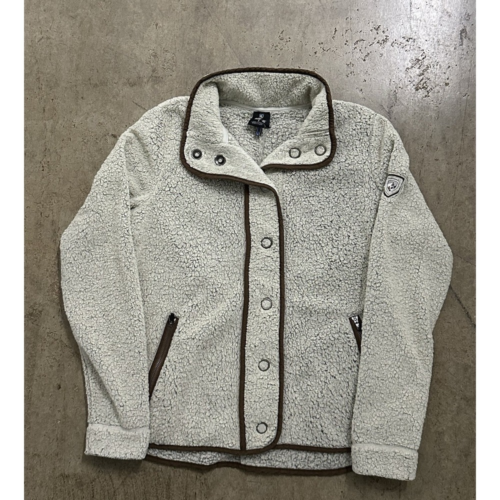 KUHL WOMEN'S KLIFTON SNAP FLEECE LONG JACKET BEIGE SIZE SMALL,‎  THIS JACKET...